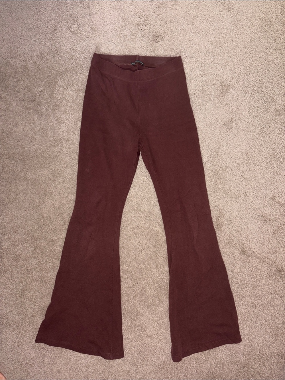 Zara Burgundy Flared Knit Pants
